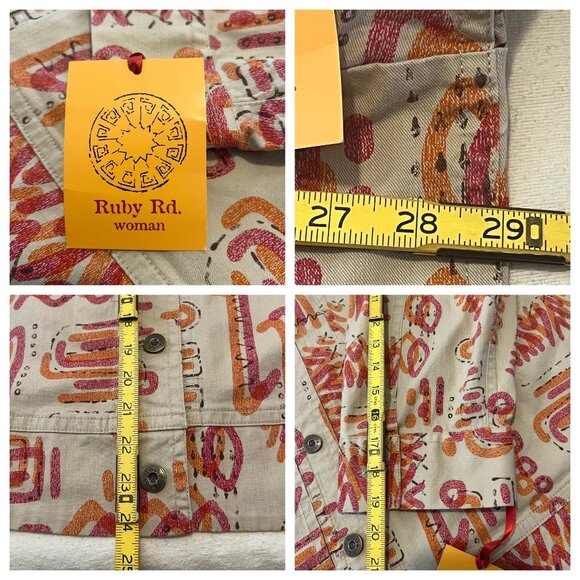 NWT Ruby Red Women's Jacket Size Large Cropped  Aztec Button Front Pocket - Picture 11 of 16